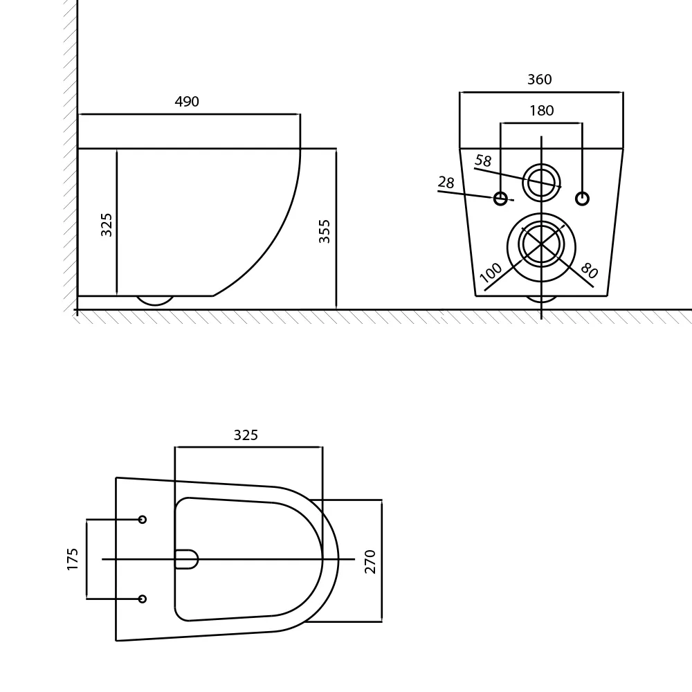 Унитаз подвесной WesnaArt NOVA 204-NOV03, белый