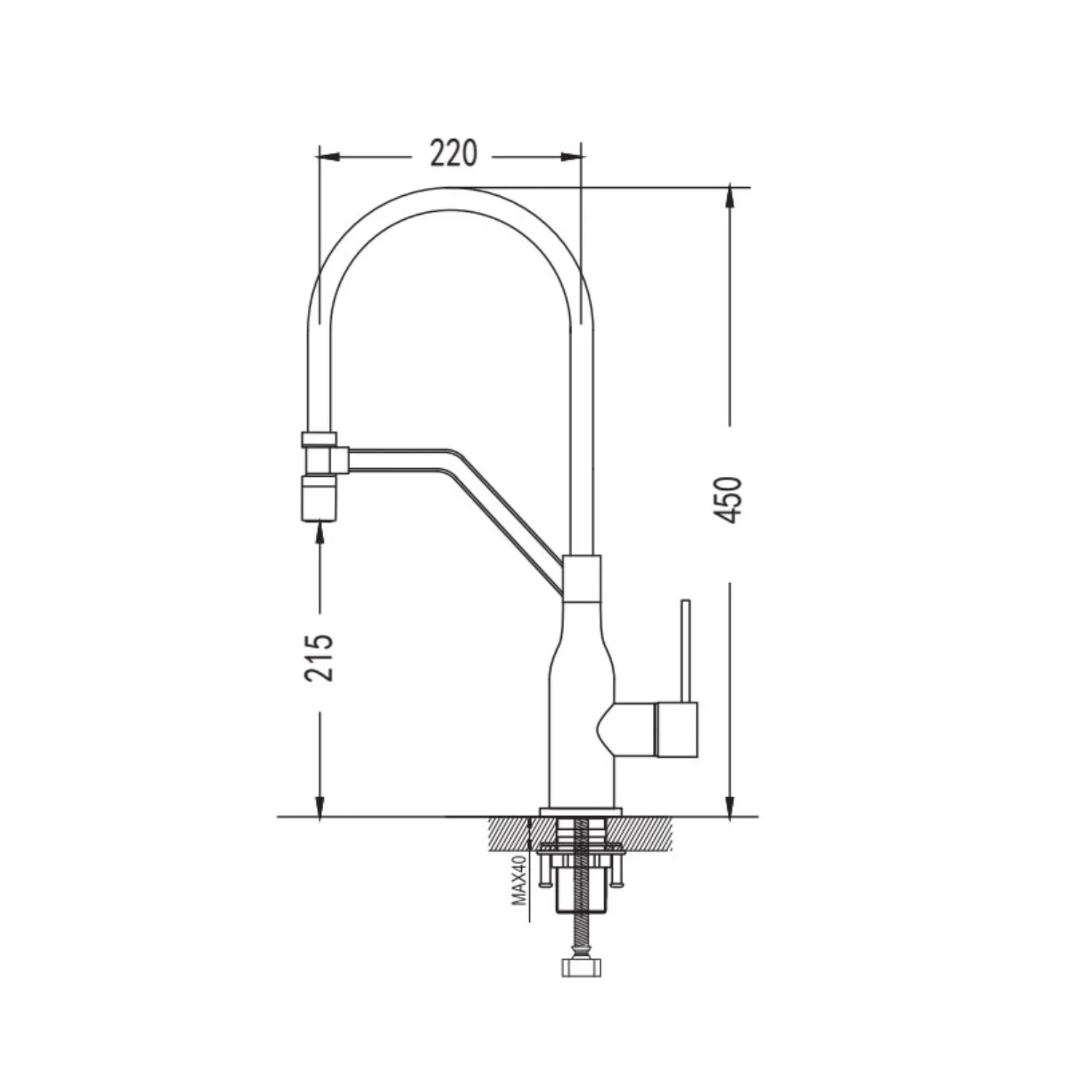 Смеситель для кухни с гибким изливом Shevanik S343C-1, белый