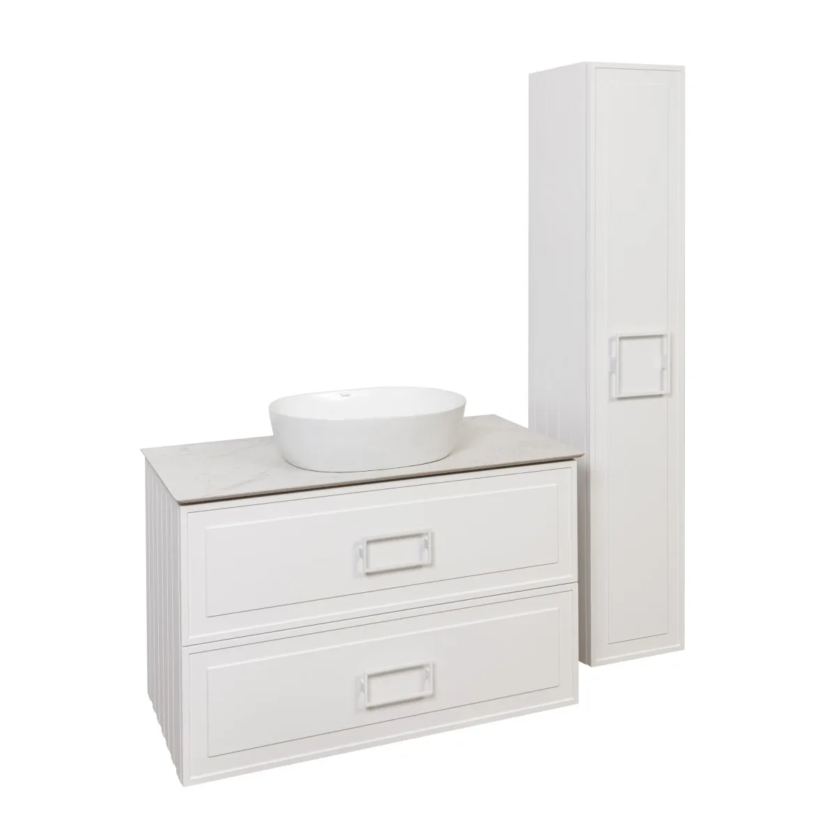 Тумба под раковину подвесная La Fenice Cubo TWIN FNC-01-CUB-B-90-2, белая