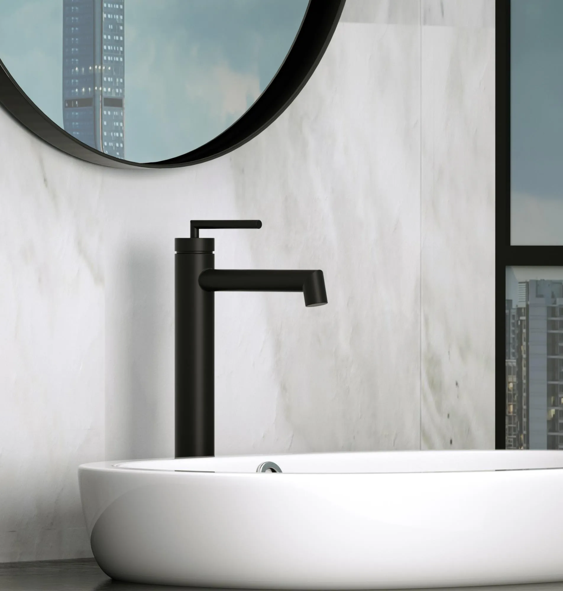 Смеситель для накладной раковины BelBagno Acqua, черный матовый (ACQUA-LMC-NERO)