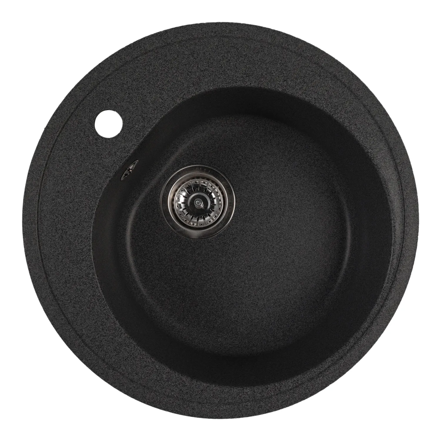 Мойкa MIXLINE МЛ-ГМС102 (ML-GMS102) СТАНДАРТ круглая, черный (308), 500 мм (глуб. чаши 170) (558086)