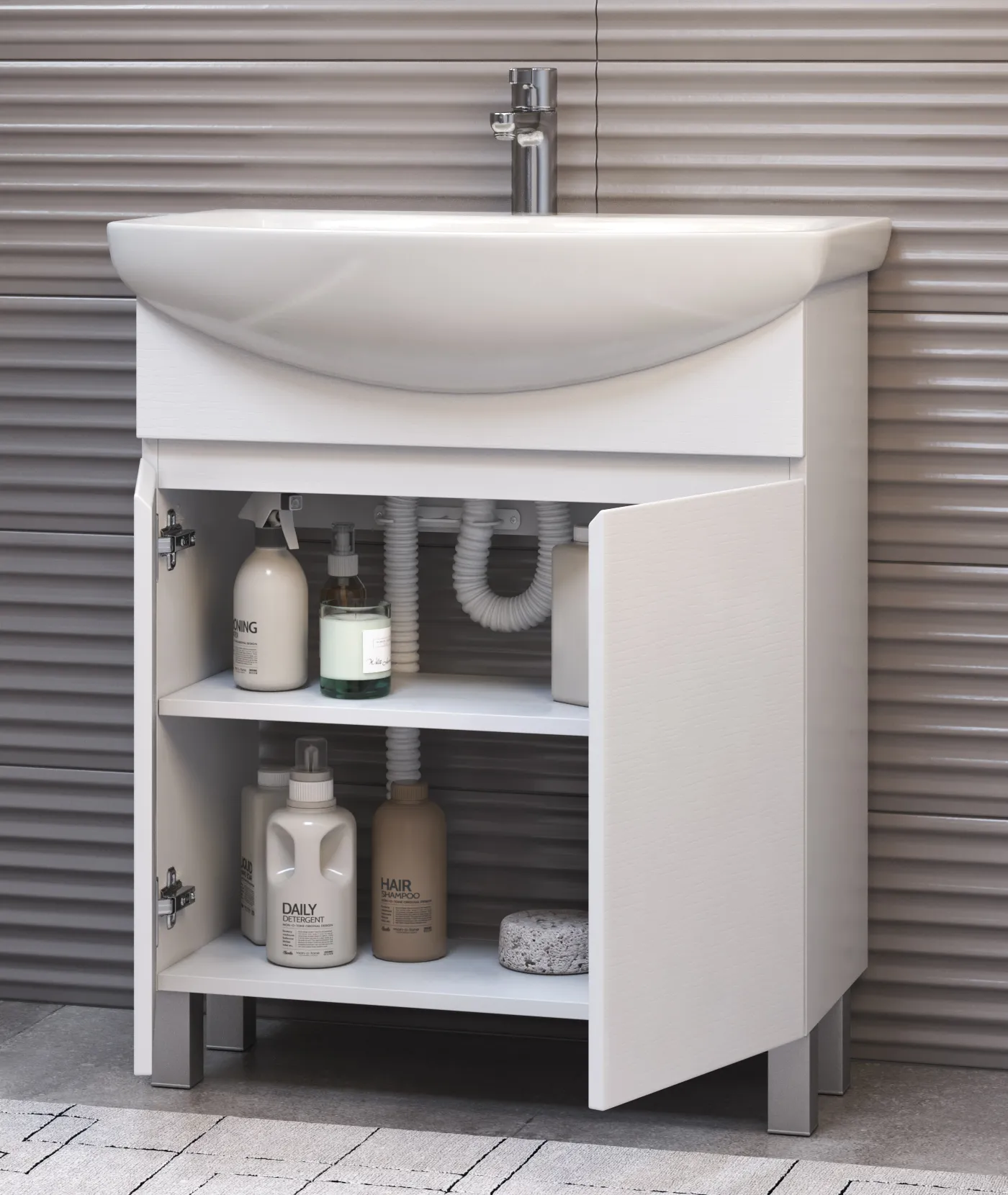 Тумба с раковиной напольная VIGO Wing tn.WIN.BAL.60.2D белый, 60 см