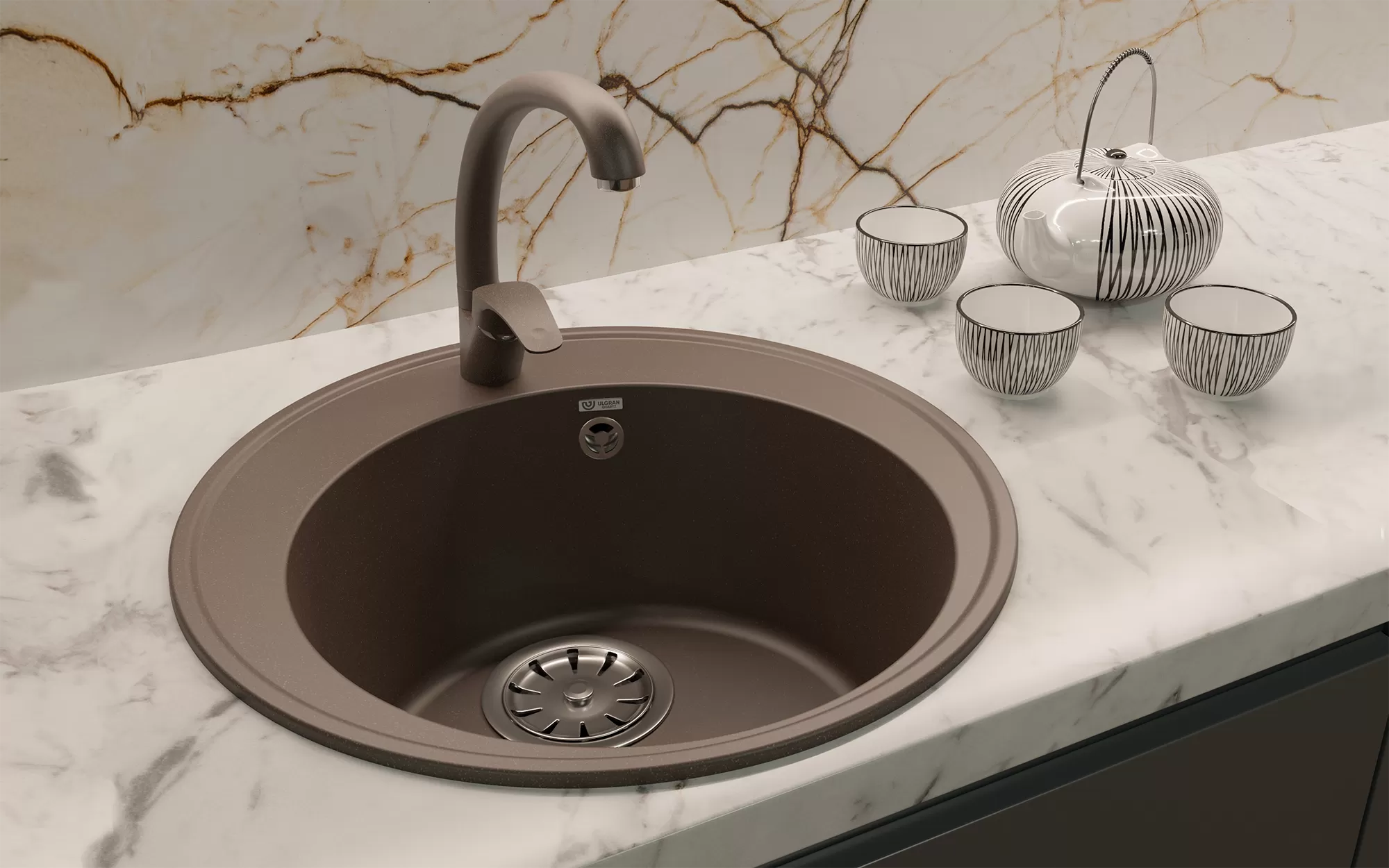 Мойка ULGRAN Quartz бетон (Nora 485-05)
