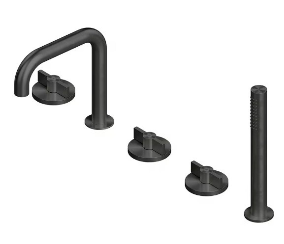 Смеситель для ванны и душа Quadro design Valvola01, золото черное (19 98 ON)