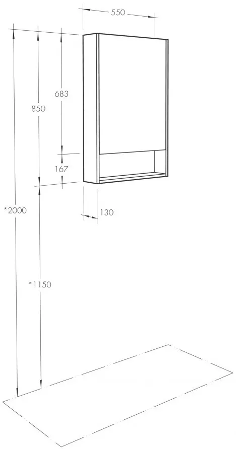 Зеркальный шкаф Aquaton Сканди 55 белый, дуб рустикальный 1A252102SDZ90