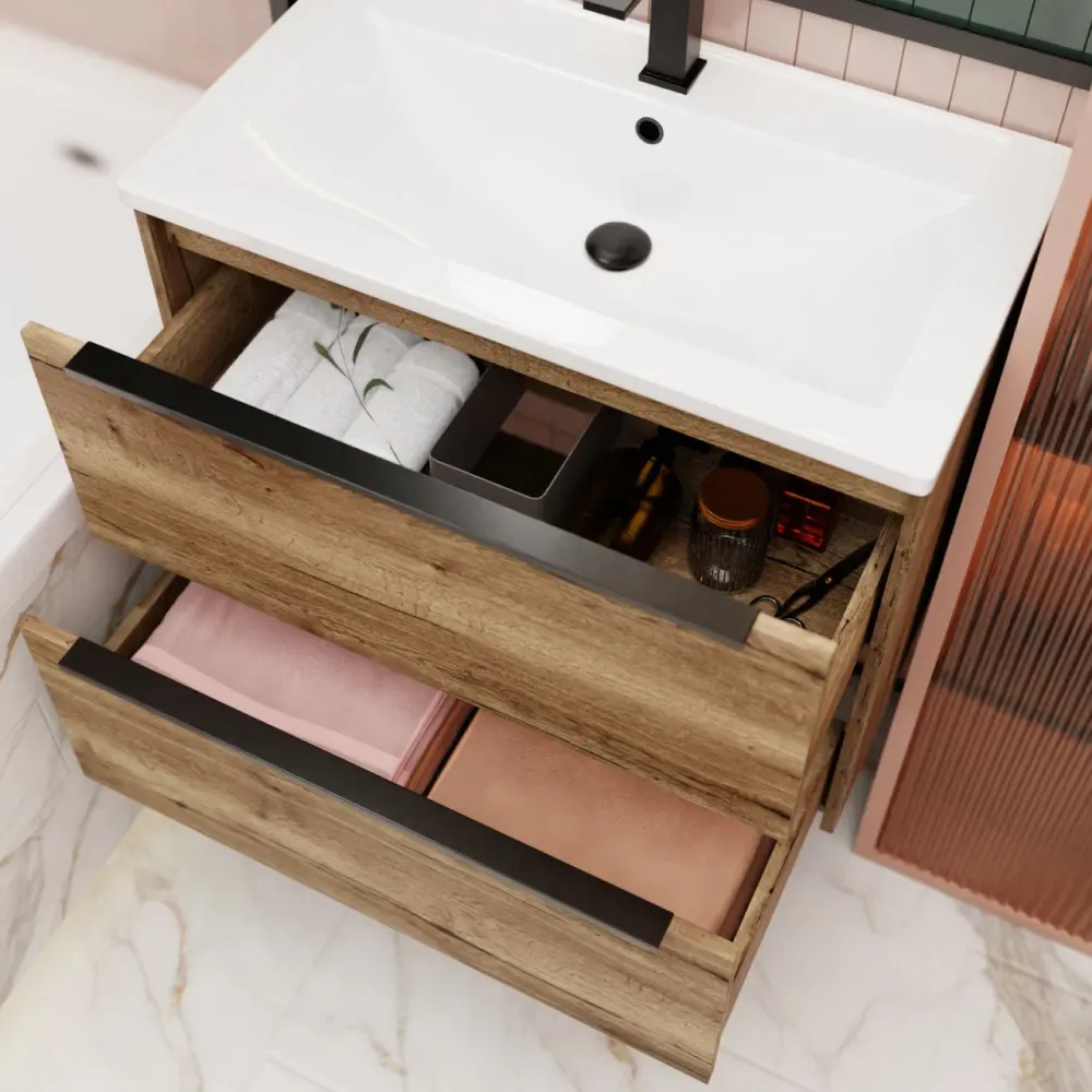 Тумба под раковину подвесная La Fenice Tesoro FNC-01-TES-DKK-100-2, коричневый