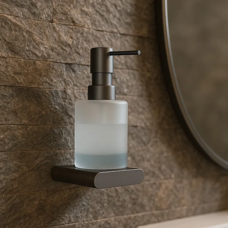 Дозатор жидкого мыла Knotlor LD101GM, оружейная сталь