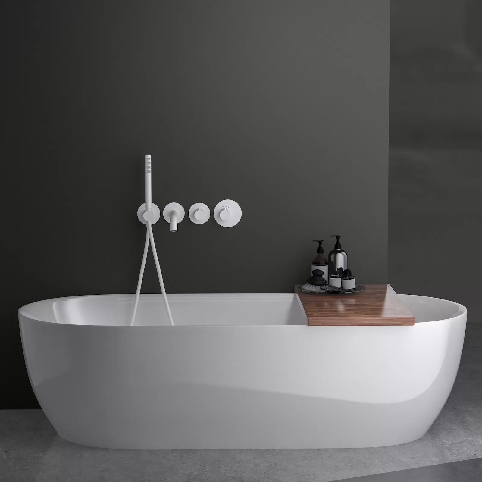 Смеситель встроенный для ванны с душем с термостатотом Timo Saona белый матовый (2324/16YSM)