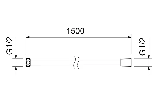 AQ2105BGM шланг для душа 150 см нержавейка, шлиф. черный хром