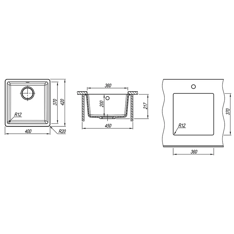 Кухонная мойка Florentina ВЕГА 22.310.B0360.307, серый шёлк