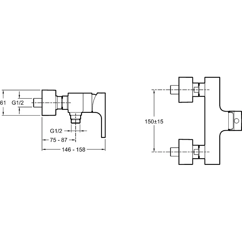 Смеситель для душа Jacob Delafon Strayt (E45371-CP)