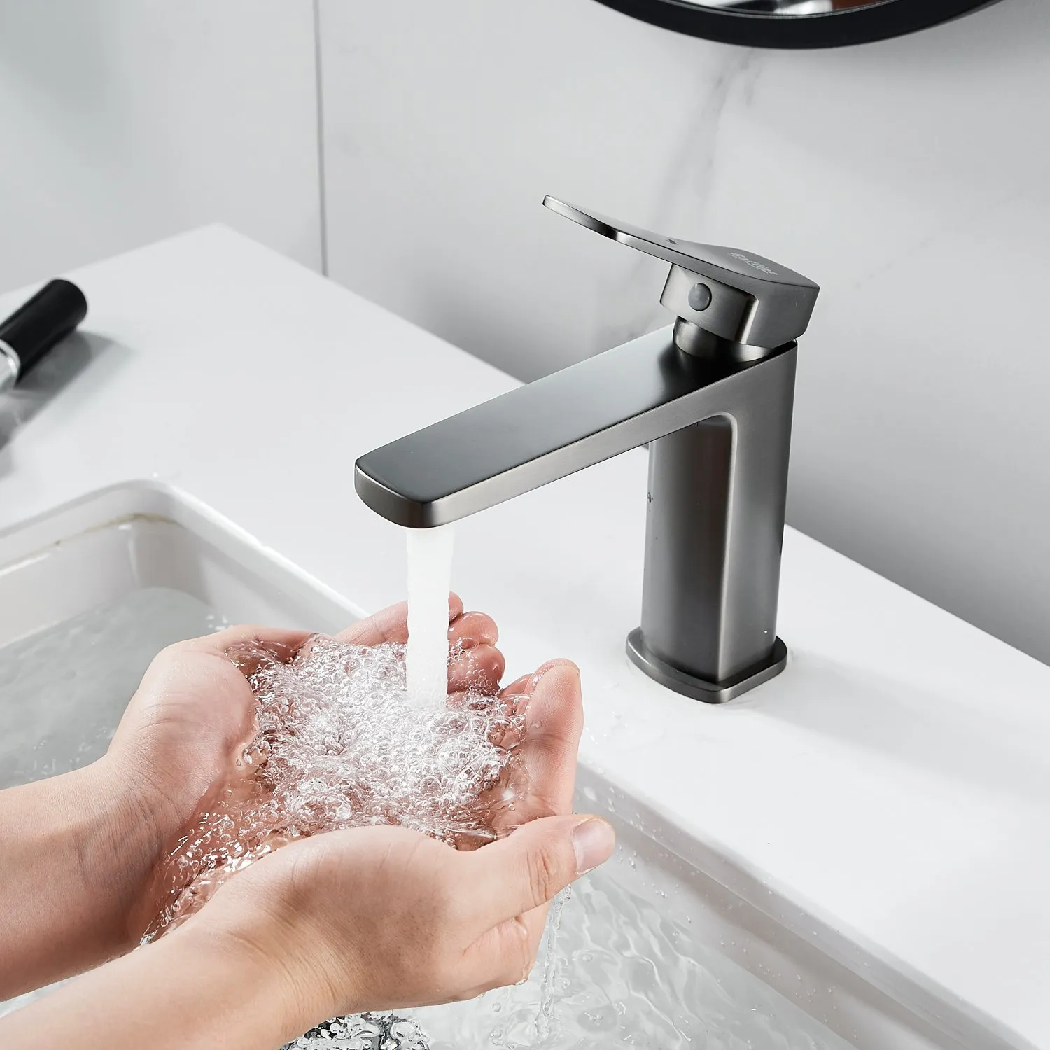 Смеситель для раковины Raffine F0199T, оружейная сталь