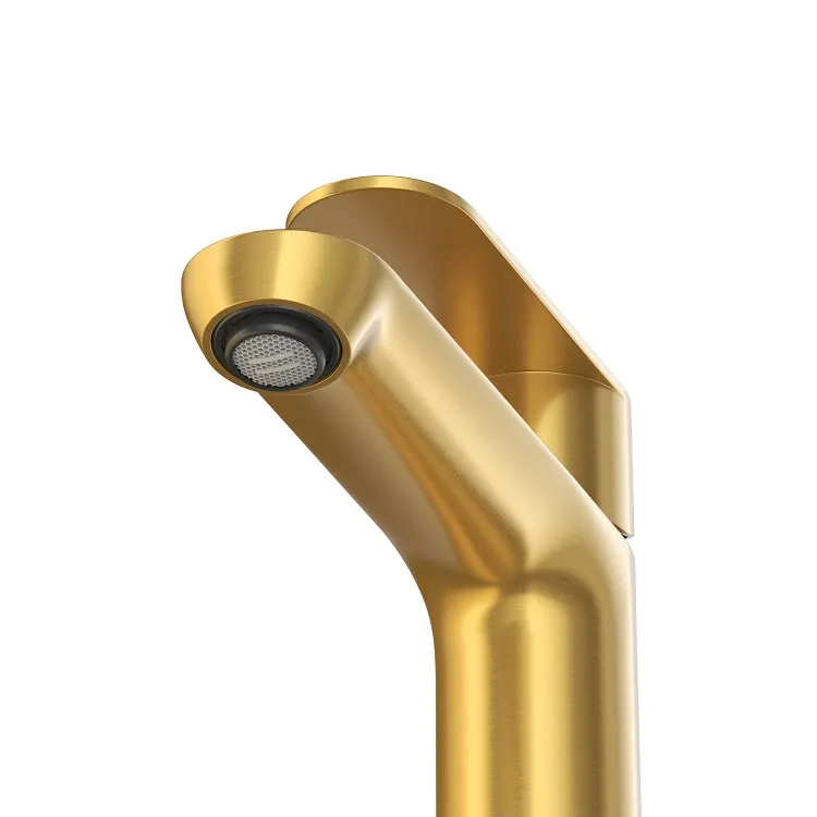 Смеситель для раковины с донным клапаном Cezares Stylus, брашированное золото (STYLUS-LS-BORO)
