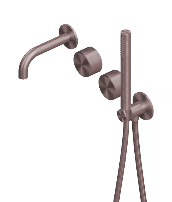 Смеситель для ванны и душа Quadro design Stereo, золото розовое (Pink Gold) (16 69 OR)