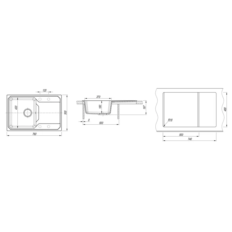 Кухонная мойка Dr. Gans КАРДИНАЛ 29.030.C0760.410, везувий