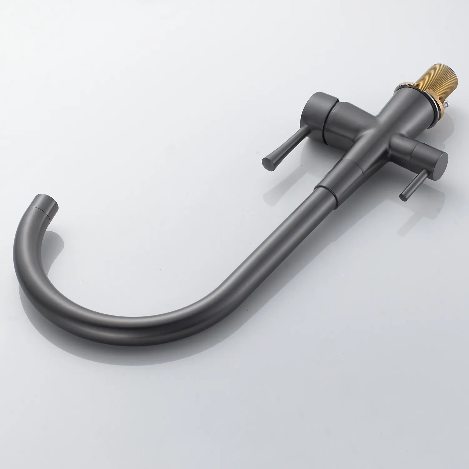 Смеситель для кухни с подключением фильтра Shevanik S428T, оружейная сталь