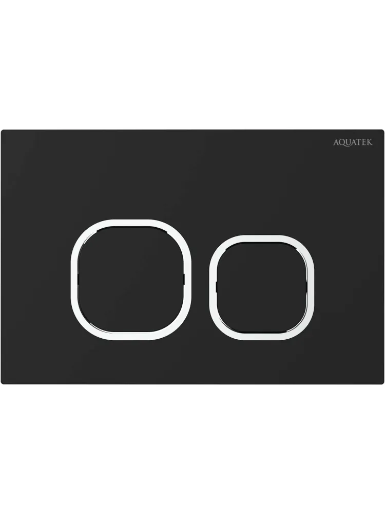 KDI-0000059(BD) Панель смыва Черный матовый ободок хром (клавиши квадрат), 162*244 мм