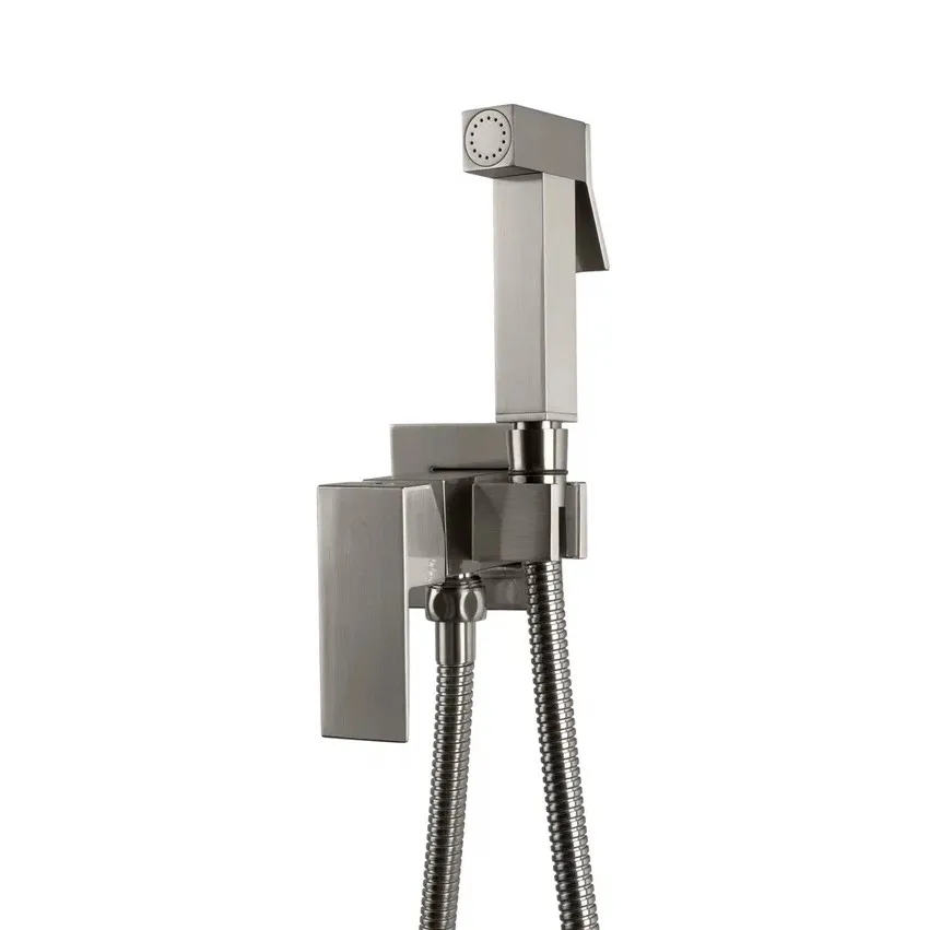 Гигиенический душ со смесителем встраиваемый FILARETE Fing FL101NK, никель
