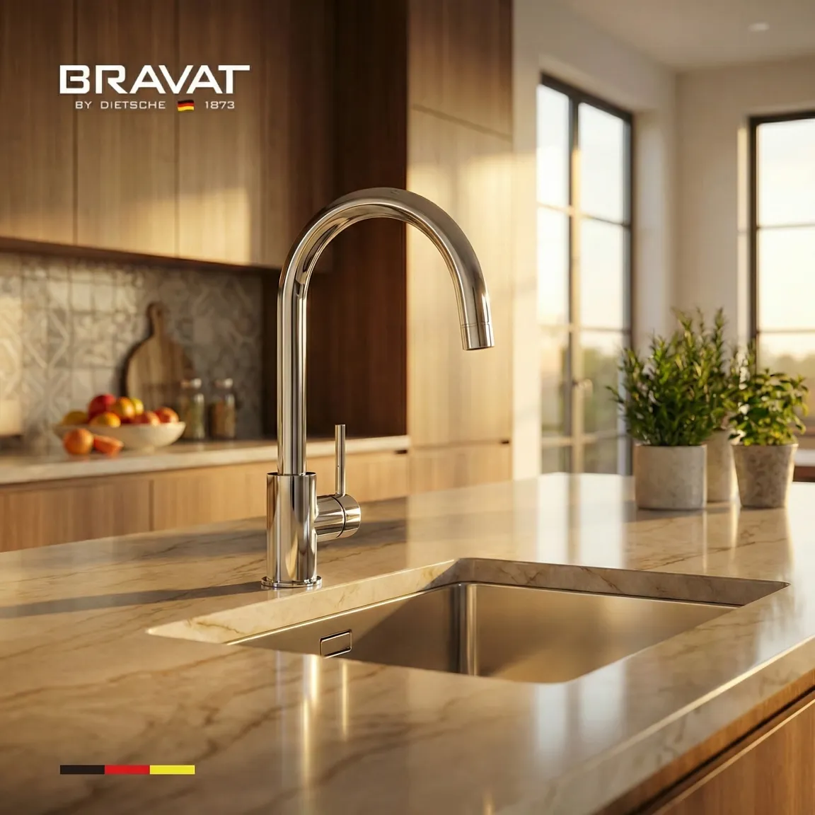 Смеситель для кухни цвет хром BRAVAT (F7799930CP-SW)