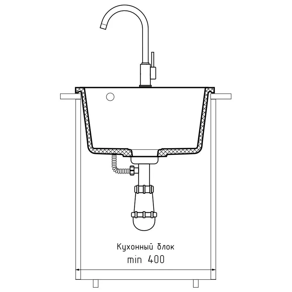Кухонная мойка GranFest URBAN 4540, темно-серый