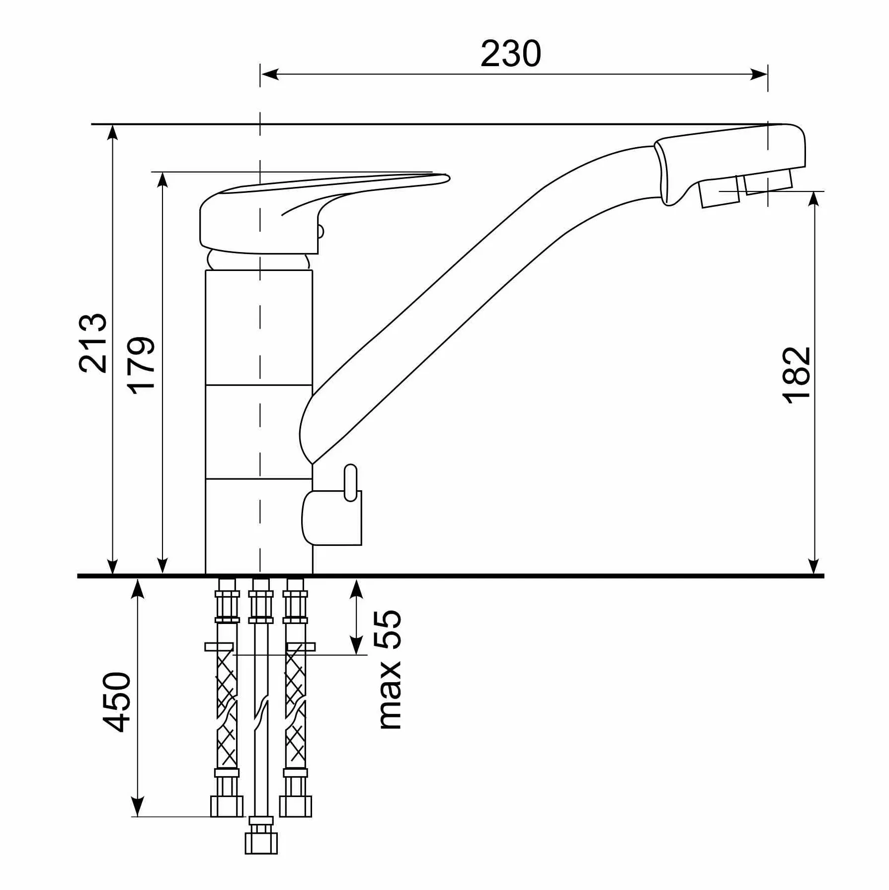 Смеситель для кухни Ulgran UQ-010-02, лен