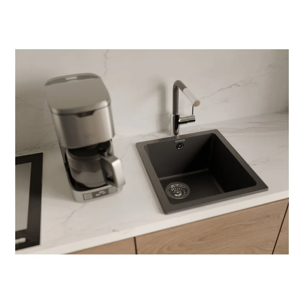 Смеситель для кухни с выдвижным изливом Rivelato Ledro 9022208, хром/антрацит