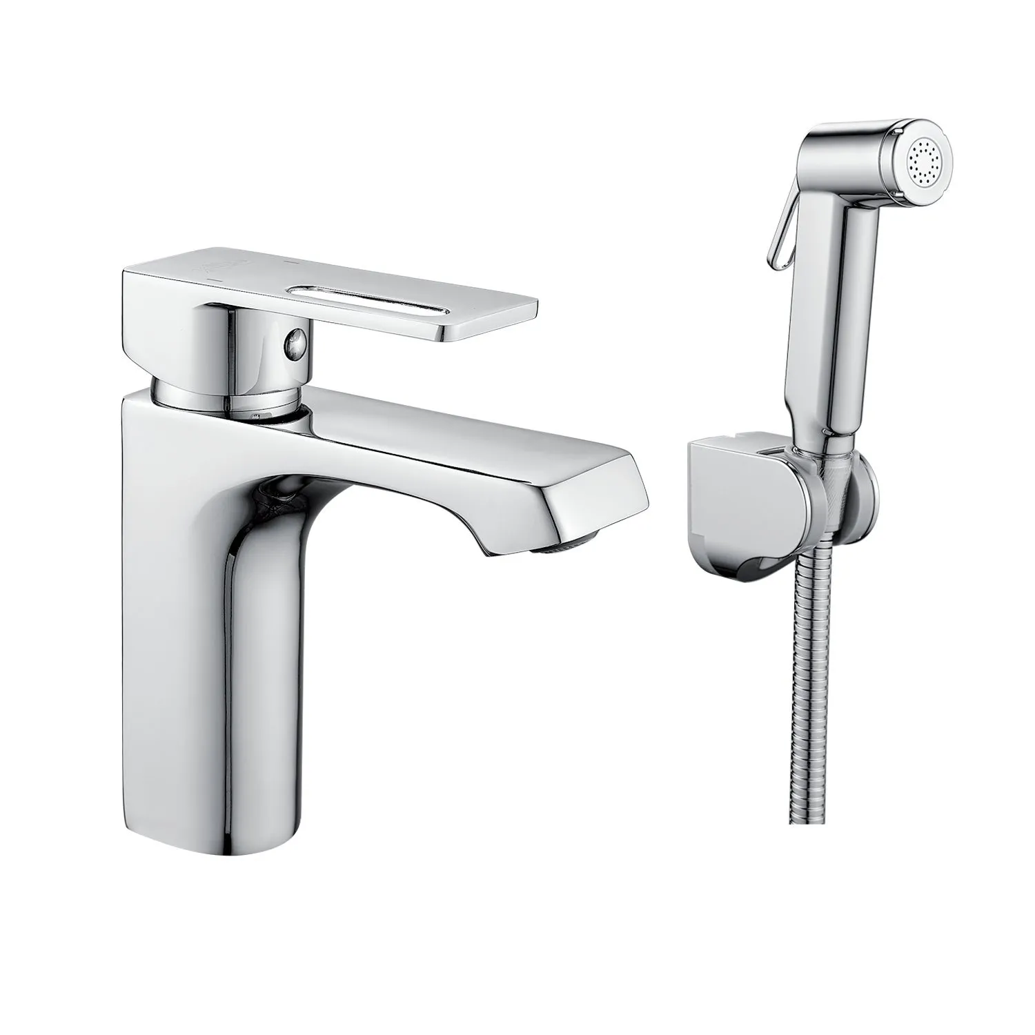 Смеситель для раковины с гигиеническим душем Raffine F171, хром