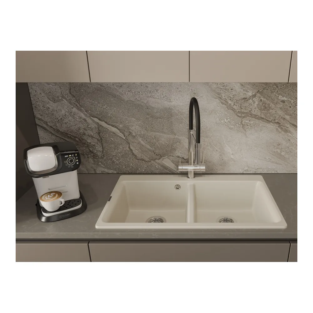 Кухонная мойка Rivelato AXEL X-90-2D, темно-бежевый