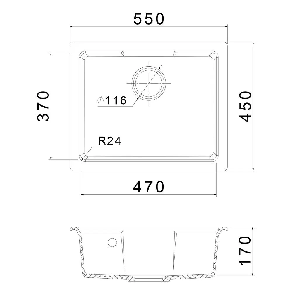 Кухонная мойка GranFest URBAN 4555, черный