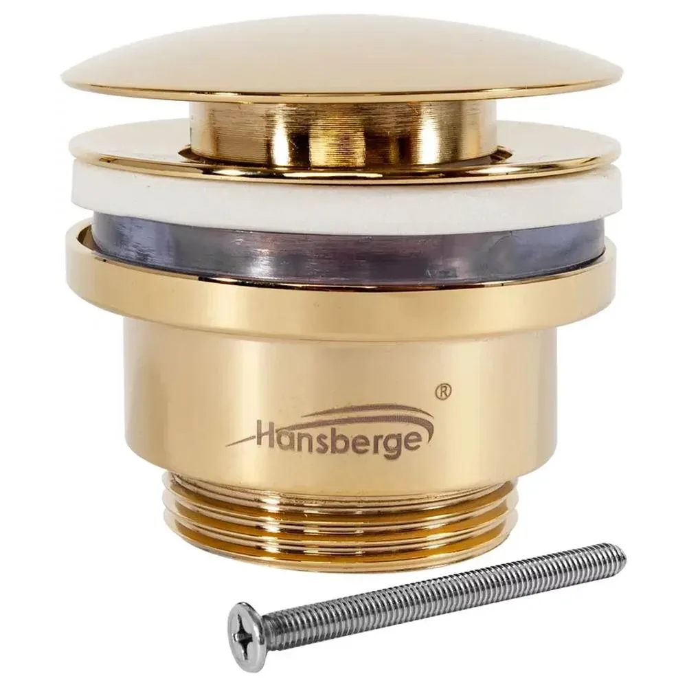 Донный клапан для раковины Hansberge H107GO, золото