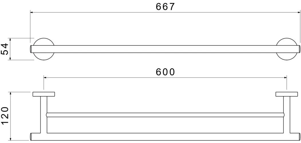 AQ4230MB ОБЕРОН полотенцедержатель двойной 600 мм, матовый черный