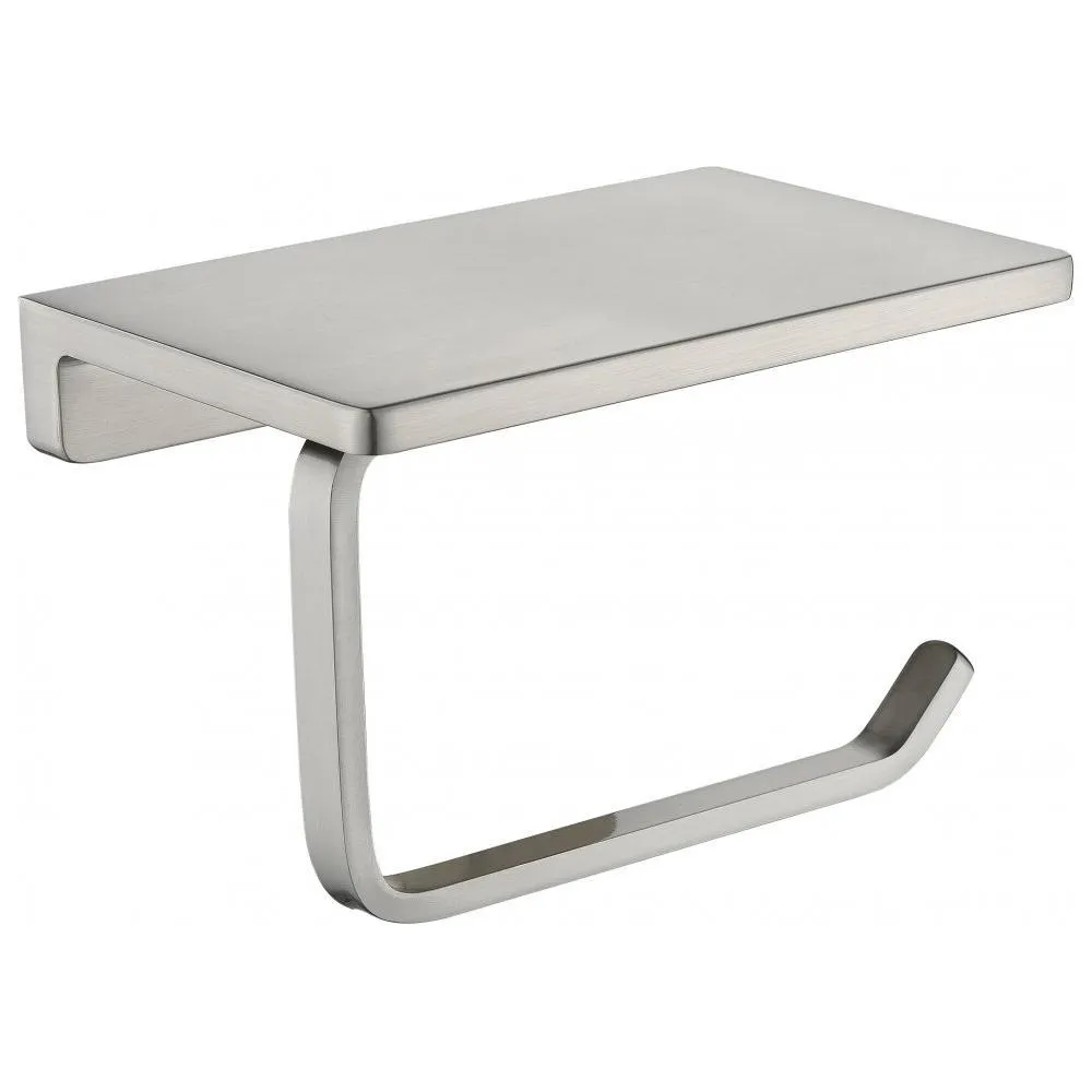 Держатель для туалетной бумаги с полочкой Grocenberg AC0027NK, никель