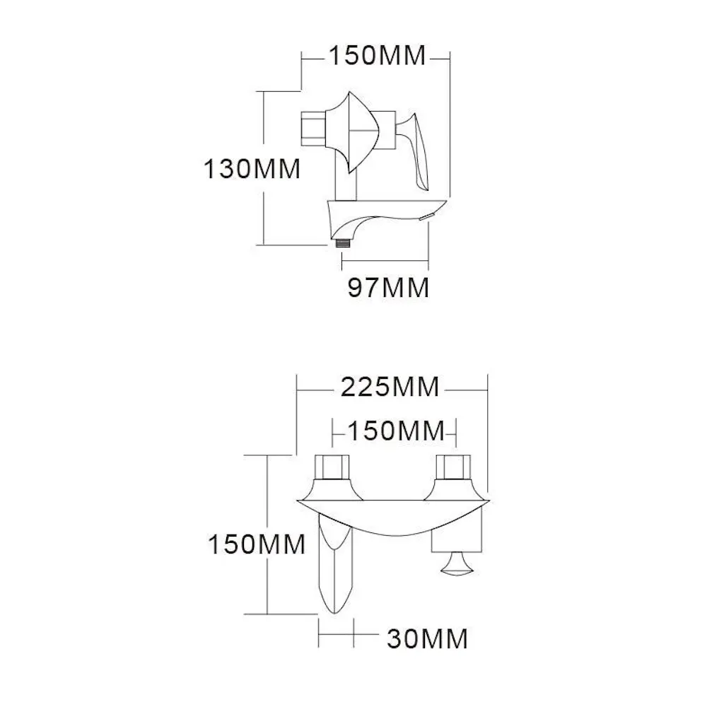 Смеситель для ванны Groсenberg GB8001WC, белый/хром