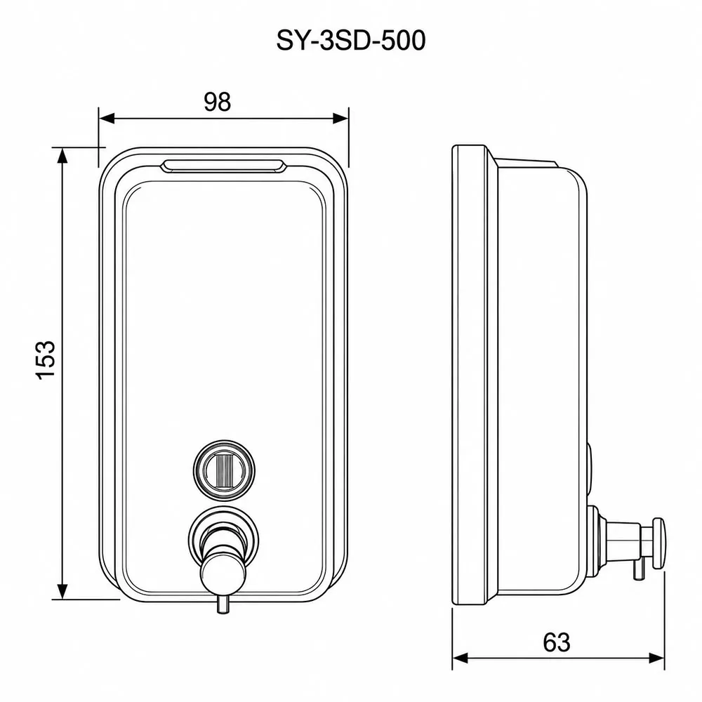 Дозатор для жидкого мыла SenSyn SY-3SD-500, хром