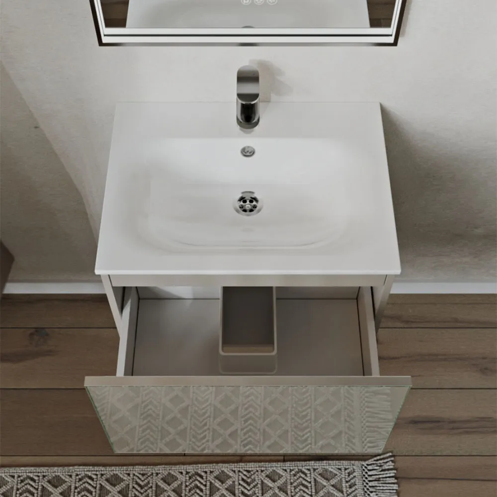 Тумба с раковиной подвесная (60см) Terminus Vega VEG10601200501OSL, капучино