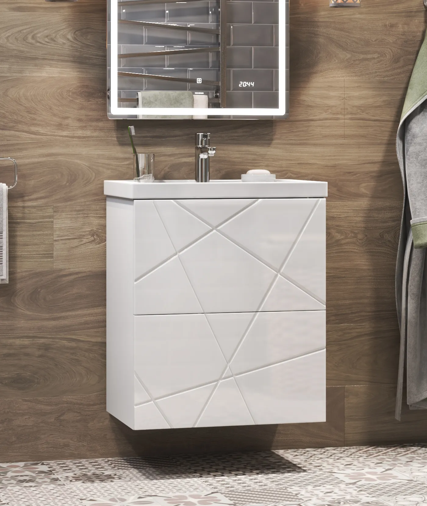 Тумба с раковиной напольная VIGO Geometry tn.bsf.GEO.FOS.50.2Y, 50 см