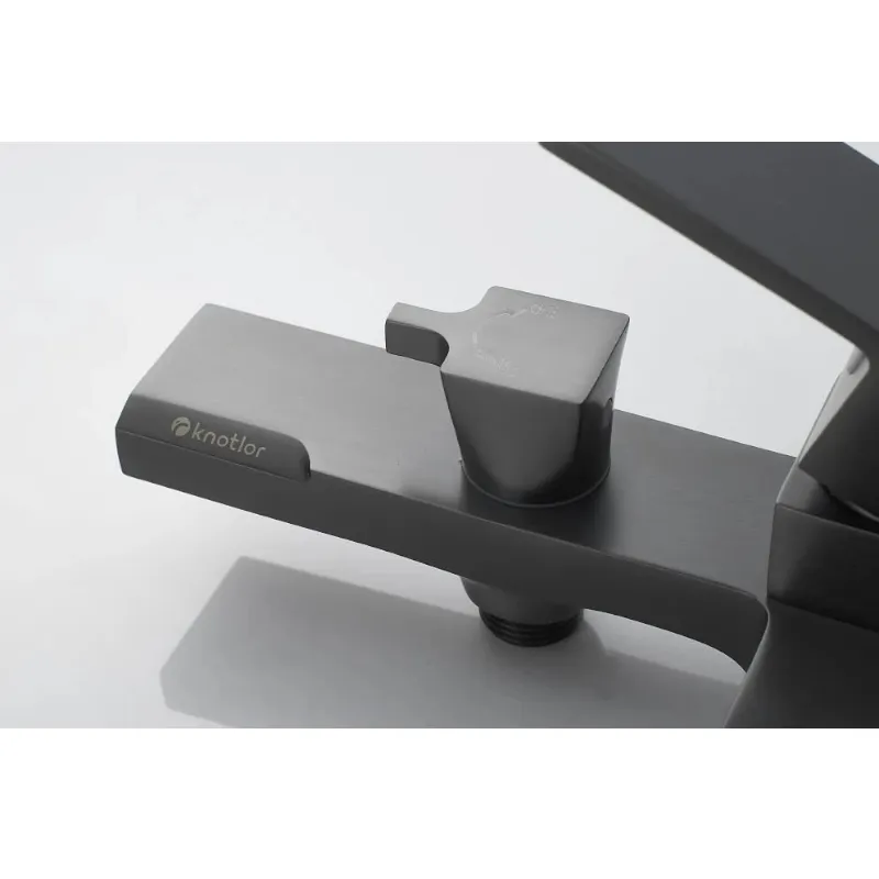 Смеситель для ванны Knotlor KN-22/GM, вороненая сталь