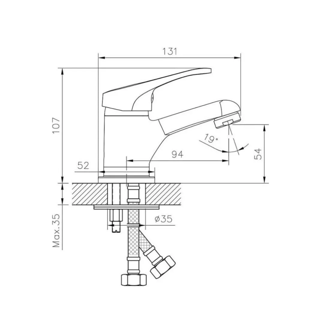 Смеситель для раковины D-Lin D110359, хром