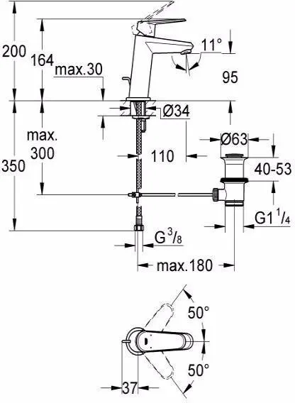 Смеситель для раковины Grohe Eurodisc Cosmopolitan 23049002 хром