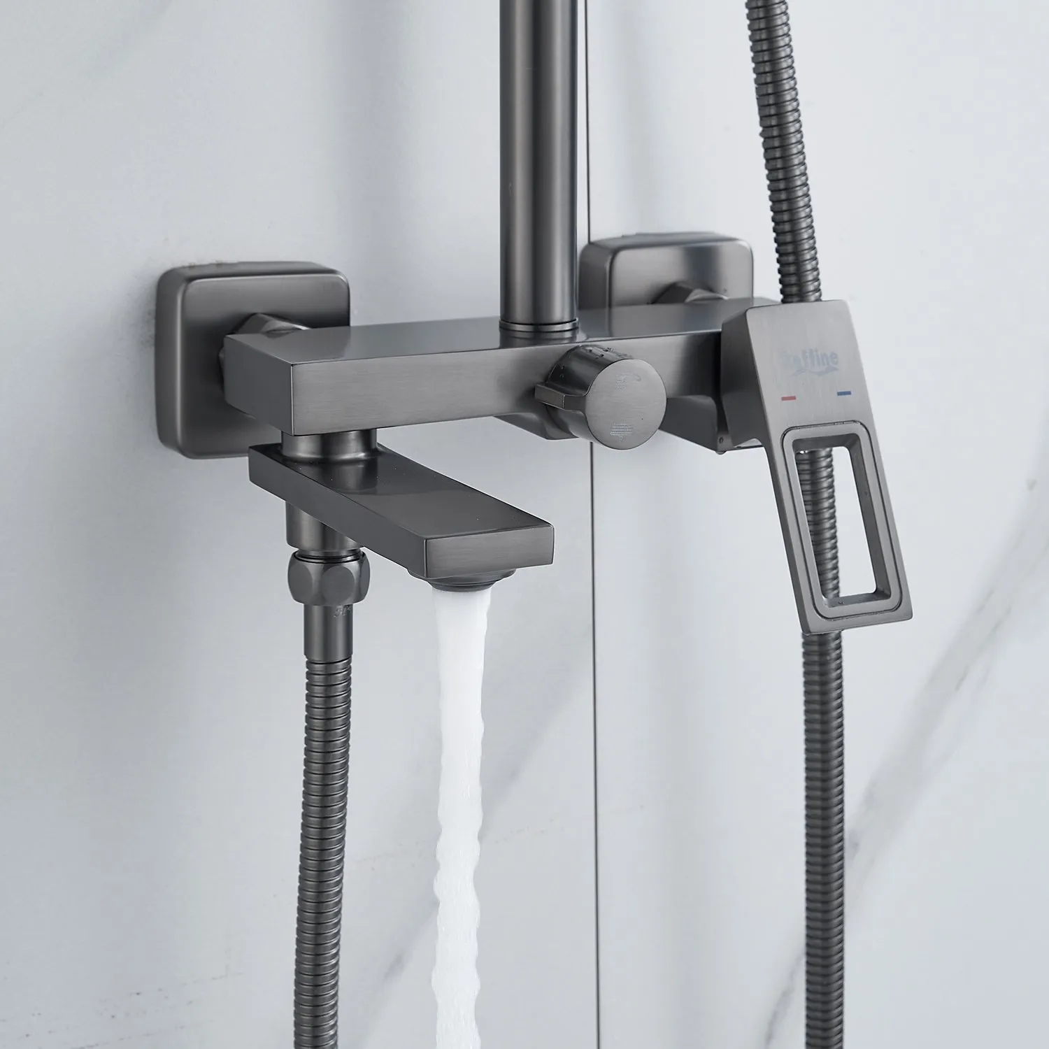 Душевая система Raffine F3696T, оружейная сталь