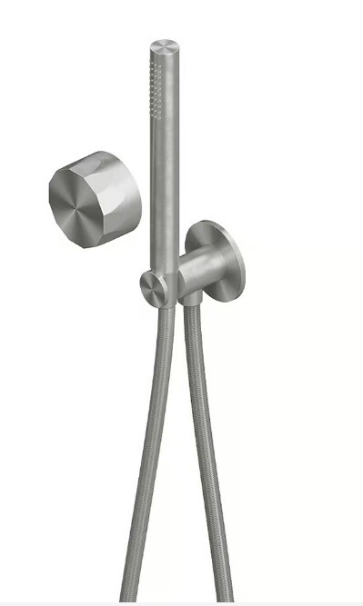 Смеситель для ванны и душа Quadro design HB, сталь брашированная (15 58 AS)