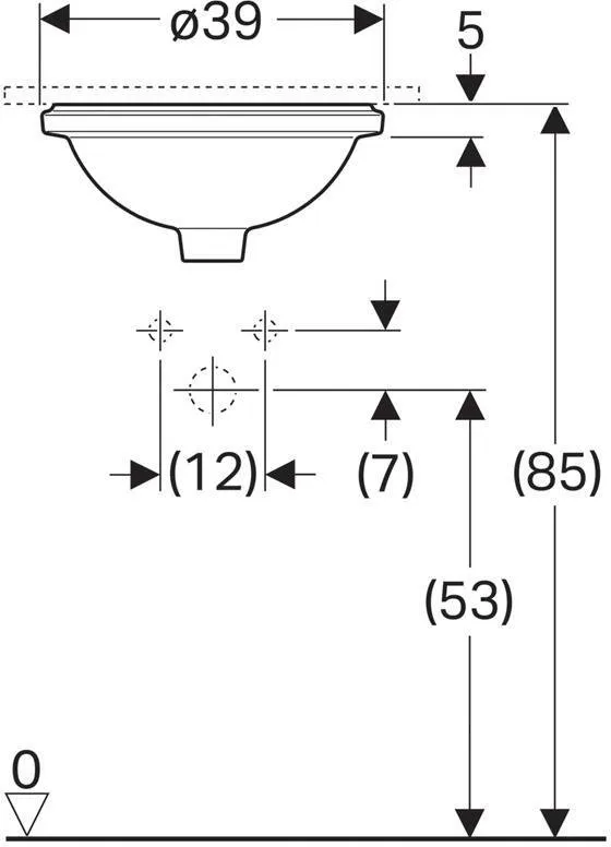 Раковина с установкой под столешницу Geberit VariForm круглой формы (33 см) (500.746.01.2)