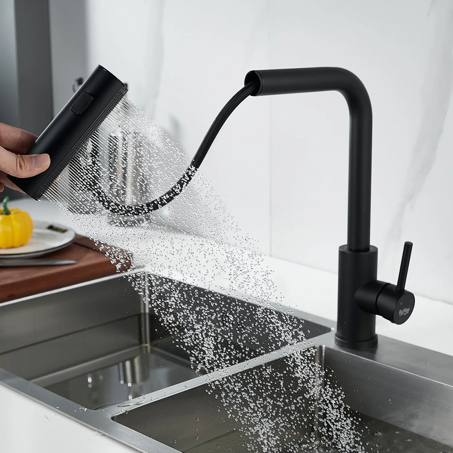 Смеситель для кухни с мультифункциональным изливом Raffine F203H, черный