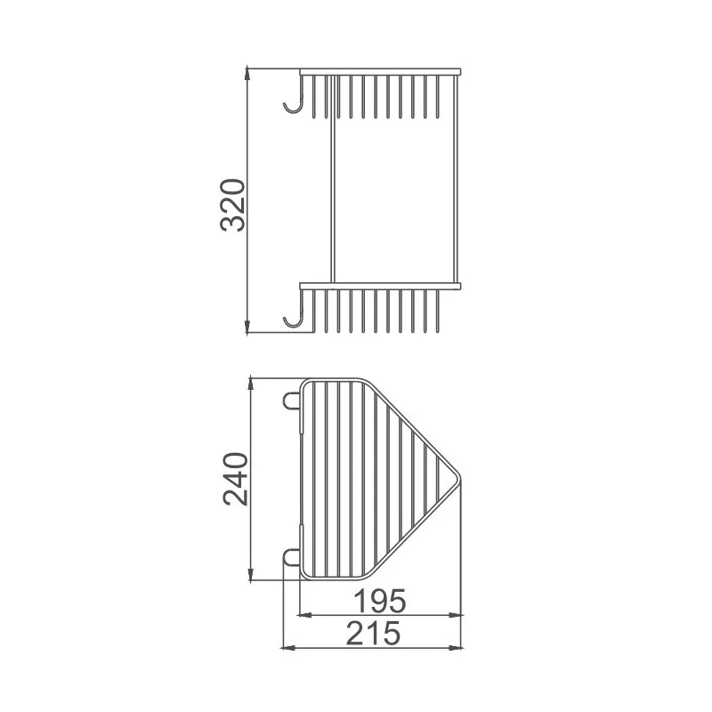 Полка металлическая угловая D-Lin D201305, хром