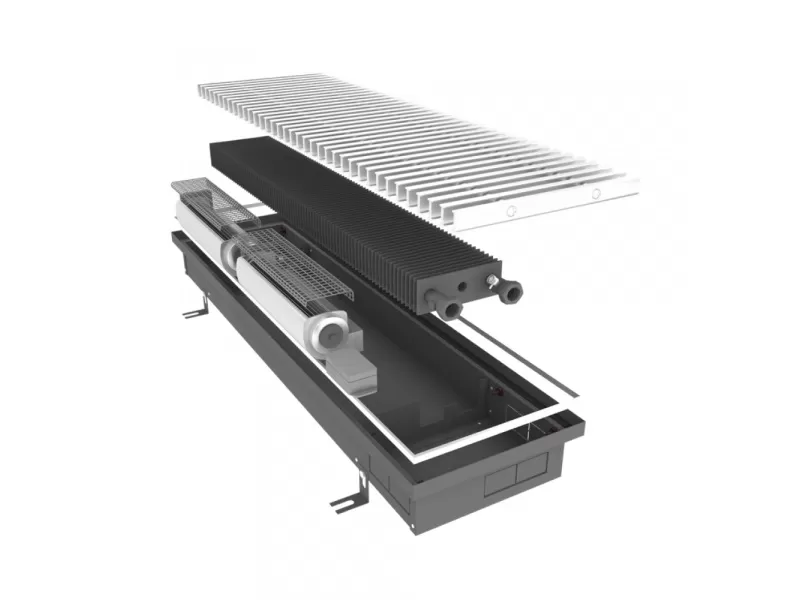 Внутрипольный конвектор Techno Vent KVZV 250-140-3200 с принудительной конвекцией
