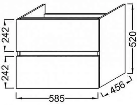 EB2381-E75 Tolbiac Тумба под раковину Jacob Delafon 60см, 2 ящика, цвет Дуб Давос натуральный