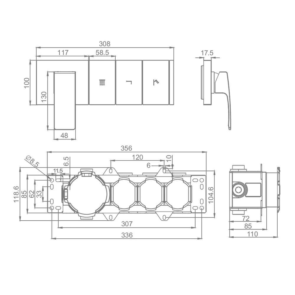 Смеситель для душа Raglo R02.273.03, золотой сатин