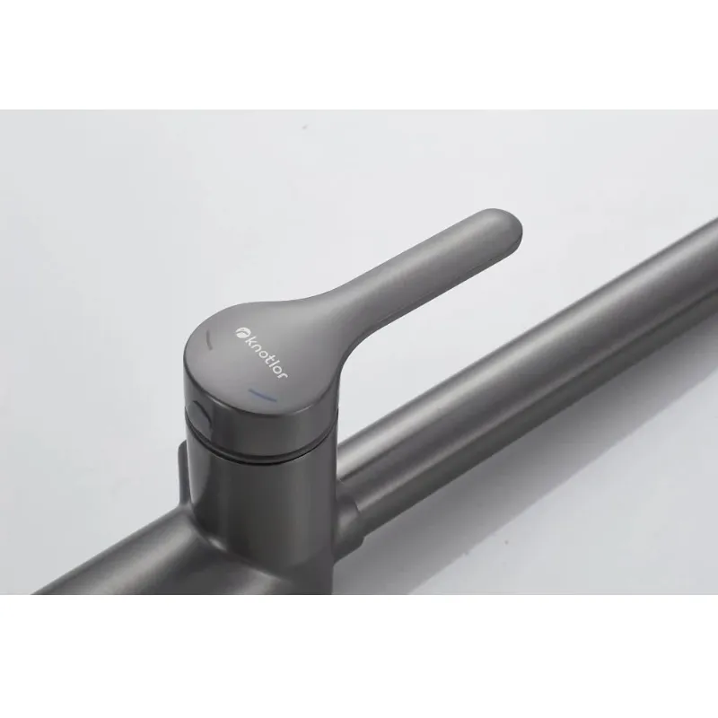 Смеситель для кухни с индикатором температуры Knotlor KN-100/GM, вороненая сталь