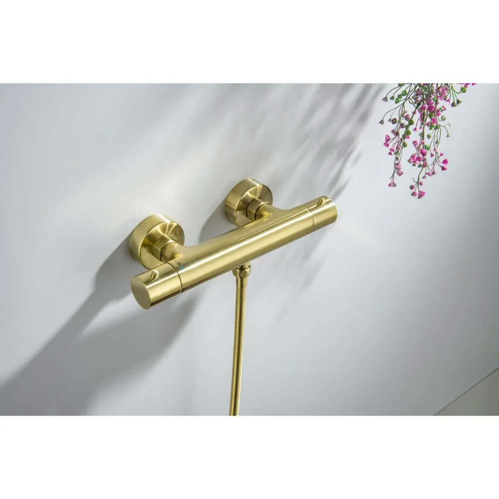 AQ1363BG ЕВРОПА термостатический смеситель для душа, шлиф. золото