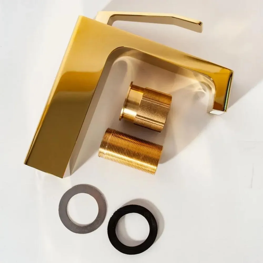 Смеситель для раковины Hansberge H1065GO, золото